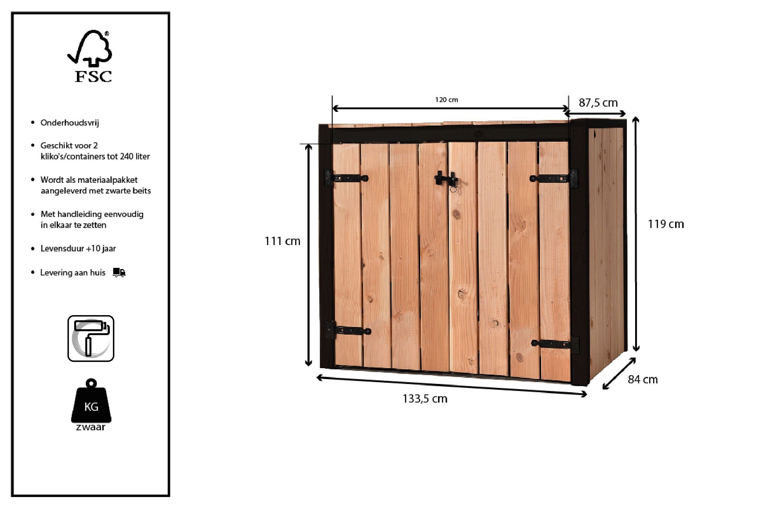 Volente Dubbel Mia - Containerombouw - 119x133.5x87.5 cm