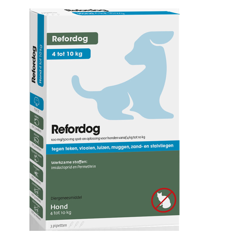 Refordog Spot - On - Pipetten - Anti vlooien en teken Hond - 3 pipetten - 3 Stuks - M