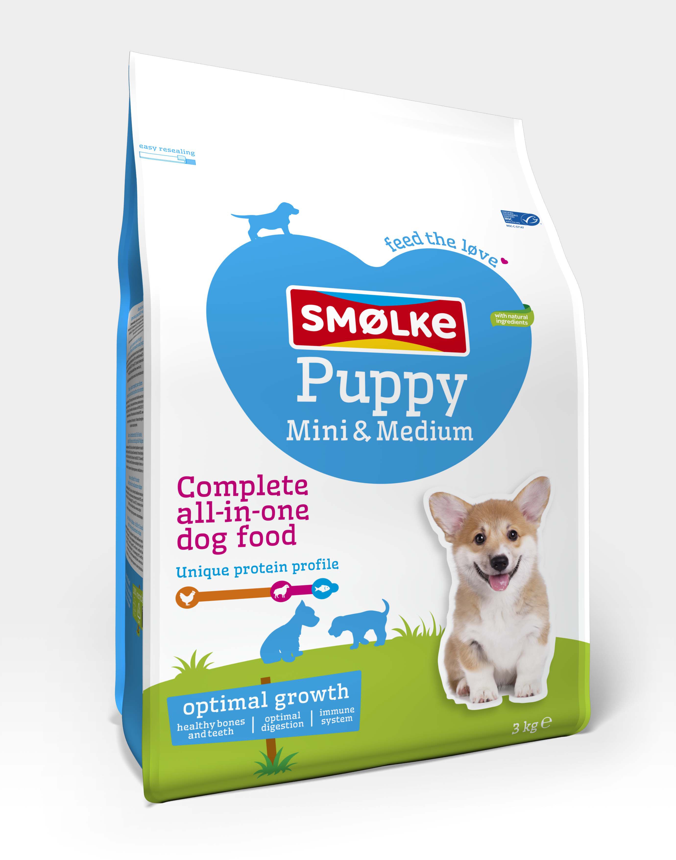 Smölke Puppy Mini-Medium - Hondenvoer - 3 Kilogram - kip, lam, vis Smölke Puppy Mini-Medium - Hondenvoer - 3 Kilogram - kip, lam, vis
