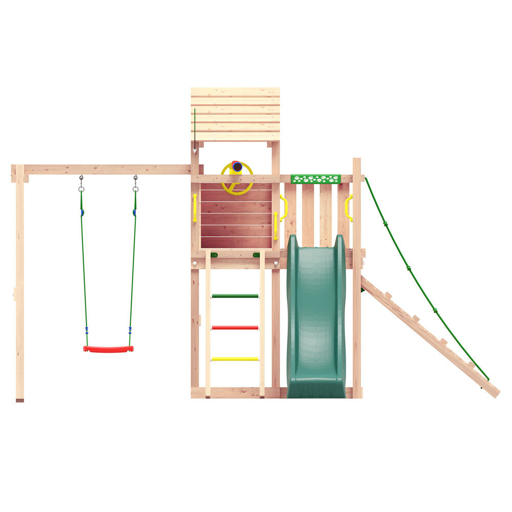 Jungle Gym Namsos Grenen - Speeltoestel - Donker groen - Grenenhout