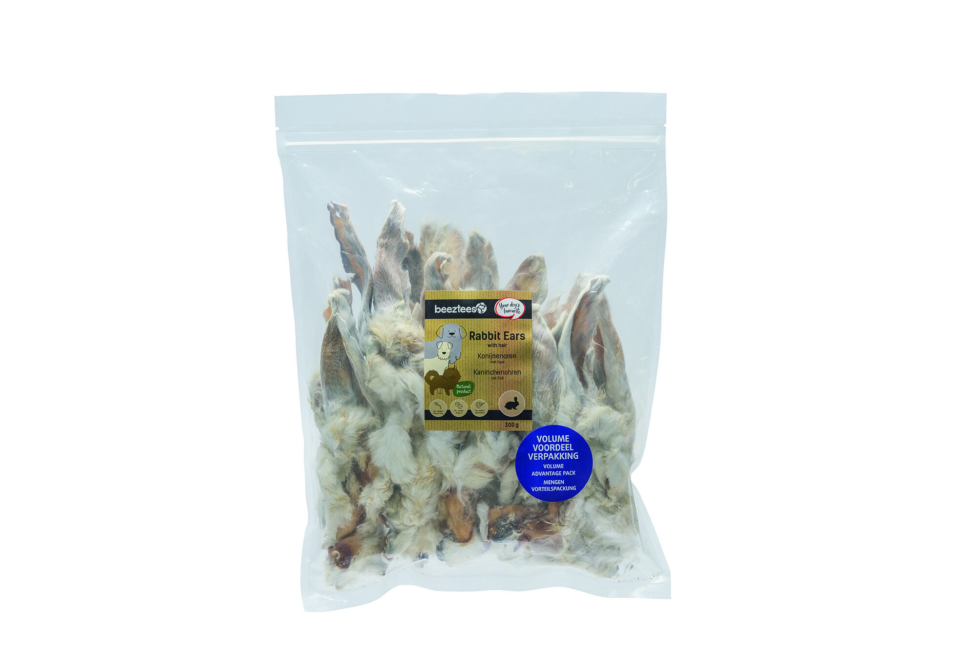 Beeztees Konijnenoren met haar- Hondensnack - 300 Gram - Konijn Beeztees Konijnenoren met haar- Hondensnack - 300 Gram - Konijn