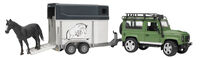 Bruder Land Rover met Paardentrailer - Auto