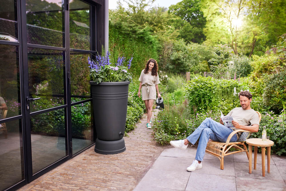 Elho Green Plus 200L - Regenton - 200 Liter - Zwart