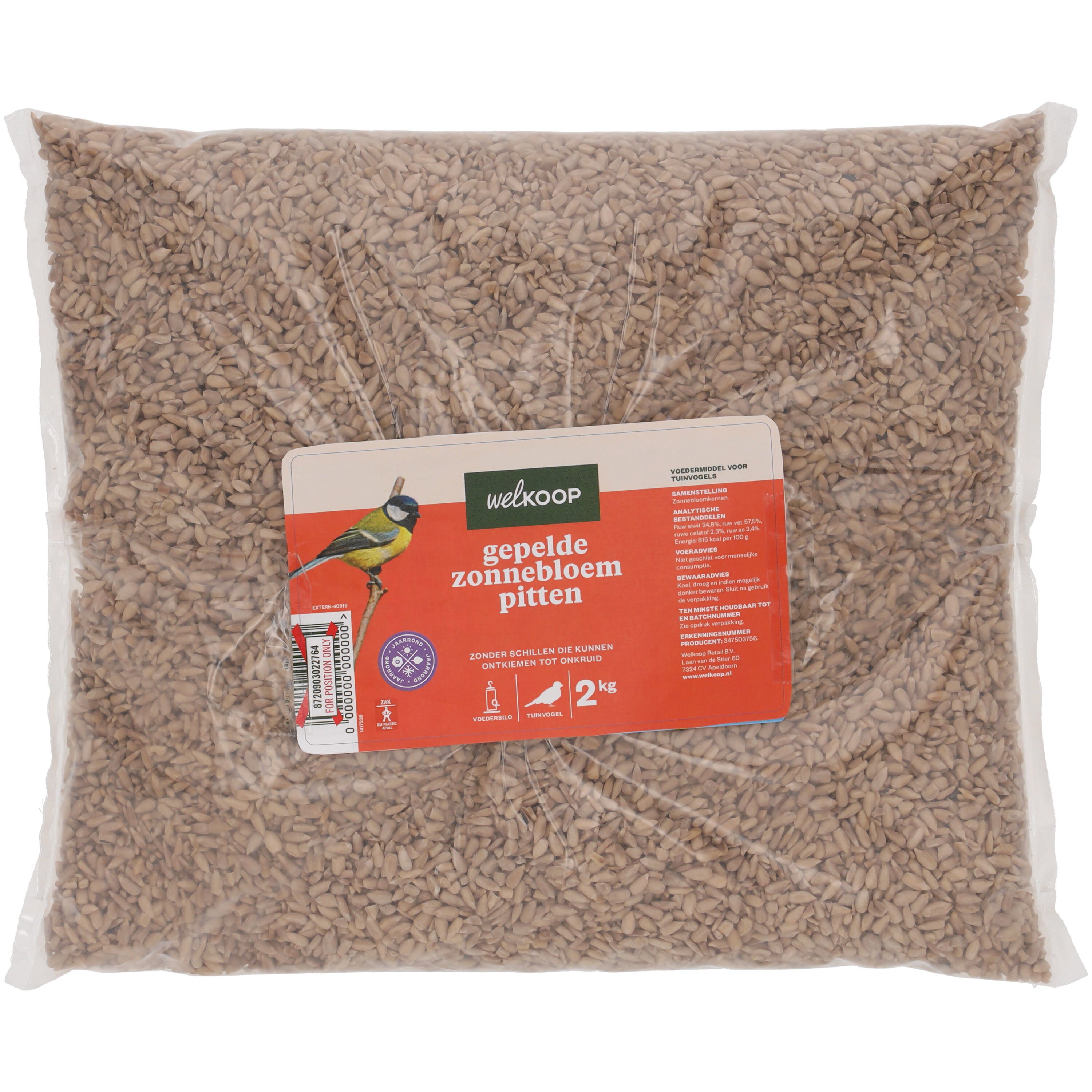 Welkoop Gepelde Zonnebloempitten - Onkruidvrij - Tuinvogelvoer