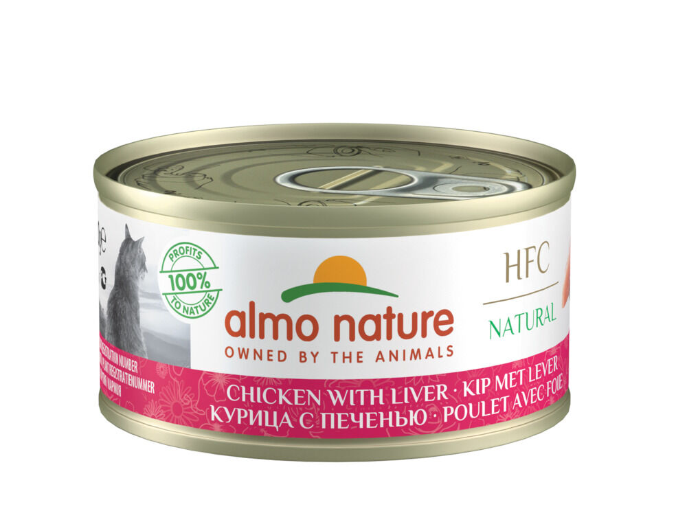 Almo Nature HFC Natural - Kattenvoer - 70 Gram - lever, kip Almo Nature HFC Natural - Kattenvoer - 70 Gram - lever, kip