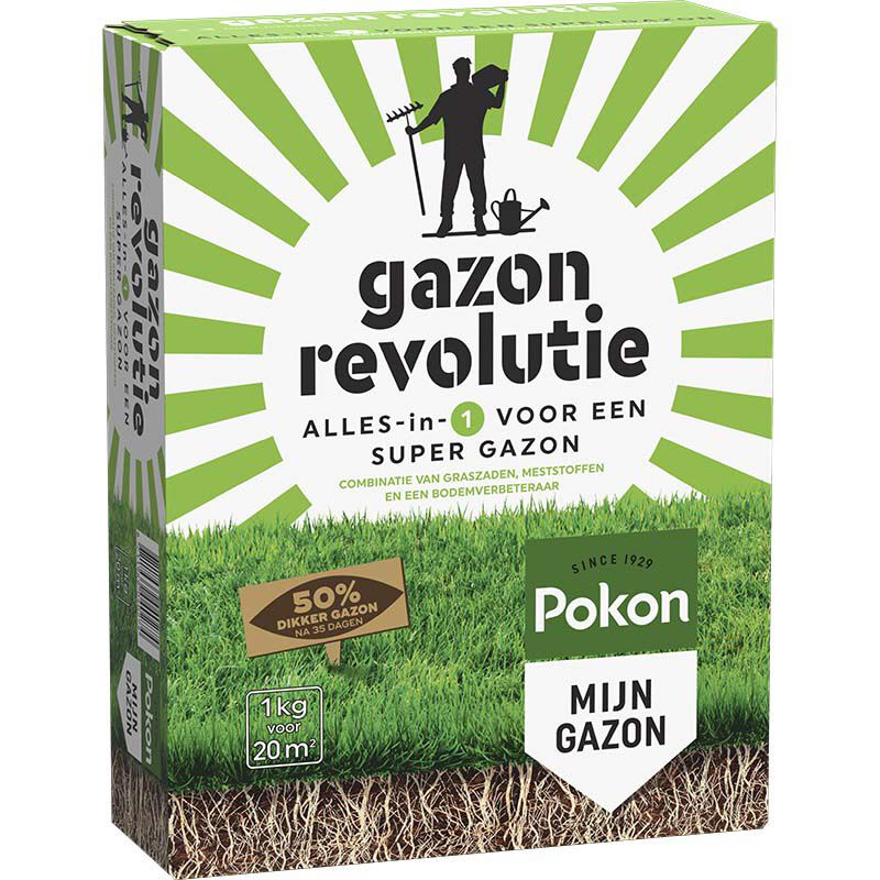 Pokon Gazonrevolutie Alles-in-1 - Gazonmest - 20 m2 - 1 Kilogram Pokon Gazonrevolutie Alles-in-1 - Gazonmest - 20 m2 - 1 Kilogram