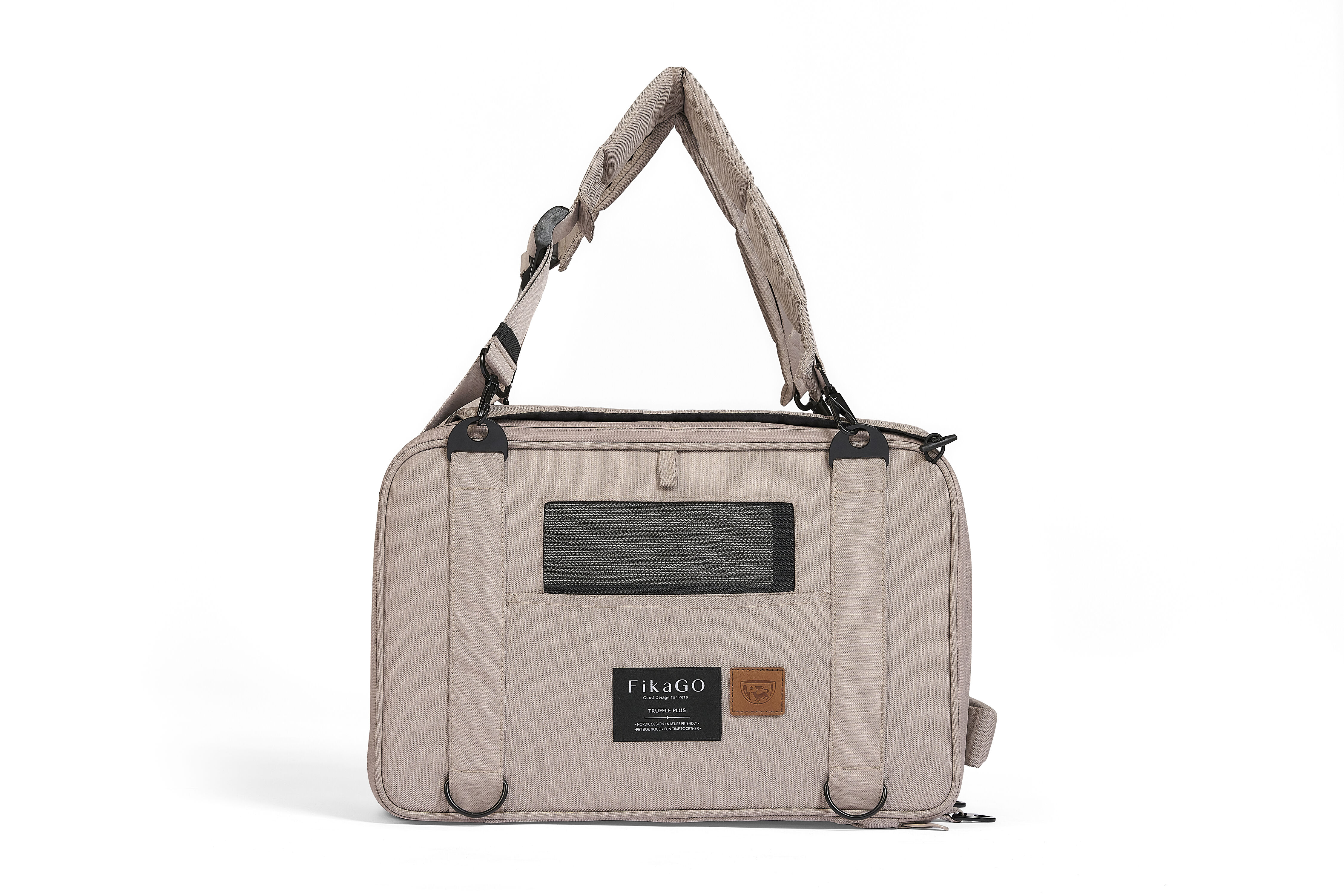 Fikago Truffle Plus - Travel Carrier tot 10 kg- Honden draagtas - Sandy Beige - 28x43x27 cm