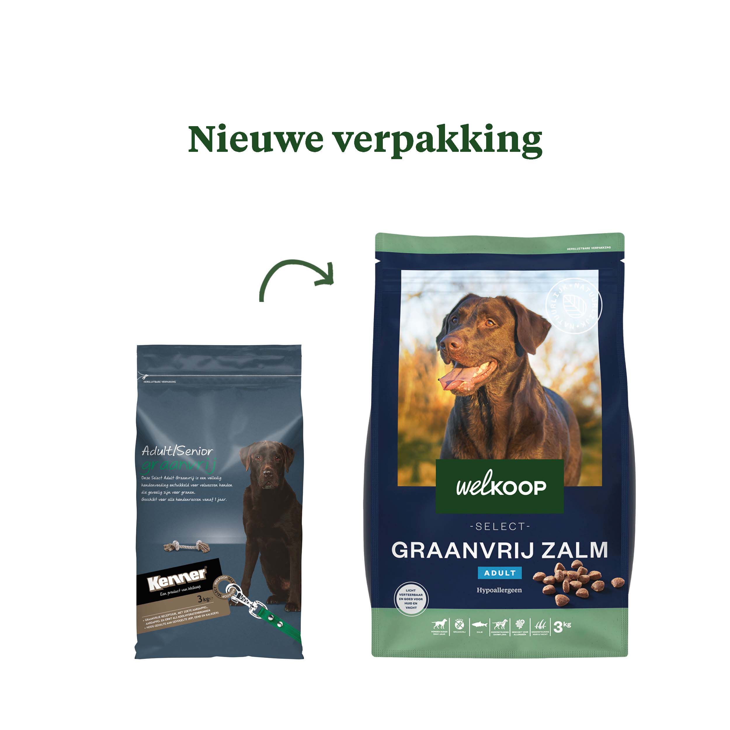 Welkoop Select Adult Krokante brokken - Graanvrij - Hondenvoer - 3 Kilogram - zalm