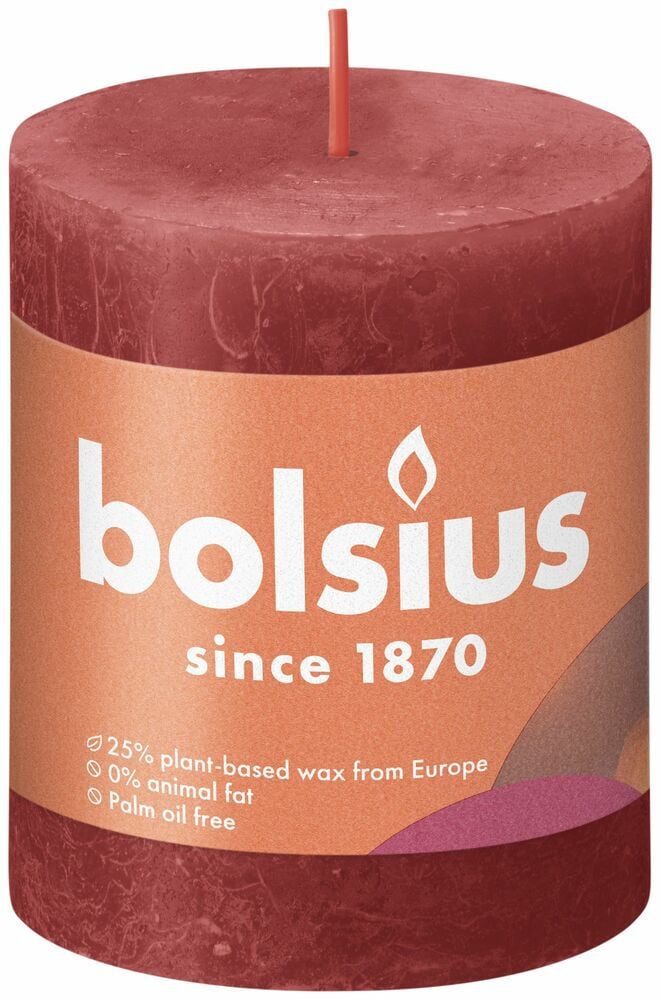 Bolsius Shine - Rustieke kaars - 8 cm - Rood Bolsius Shine - Rustieke kaars - 8 cm - Rood