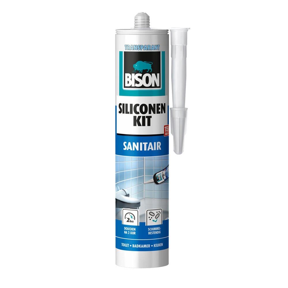 Bison Siliconenkit Sanitair - 310 Milliliter - transparant Bison Siliconenkit Sanitair - 310 Milliliter - transparant