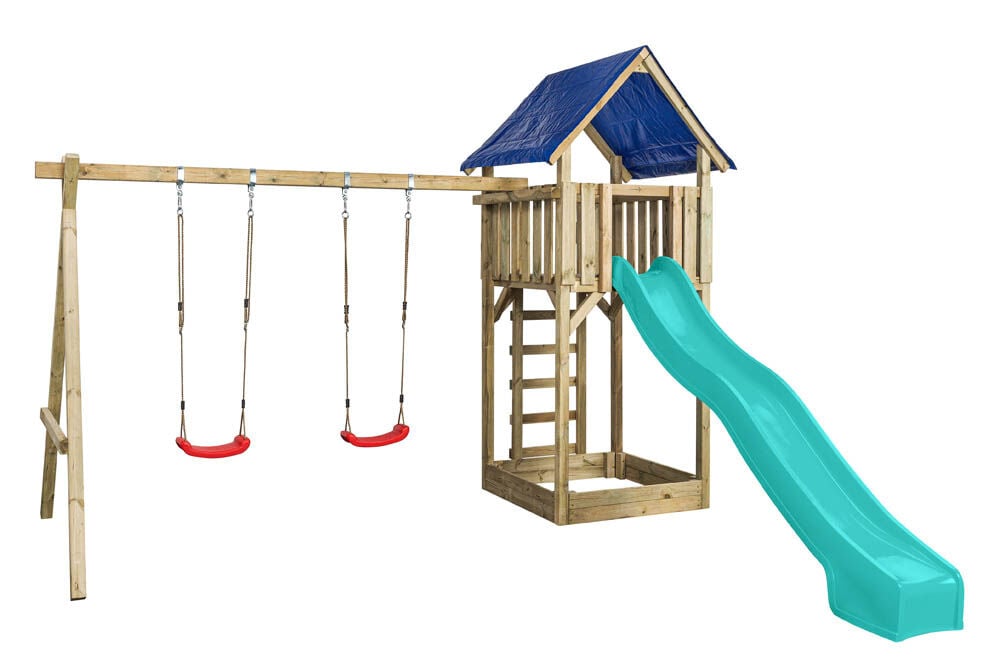 Swing King Jonas - Speeltoestel - Turquoise - Hout Swing King Jonas - Speeltoestel - Turquoise - Hout