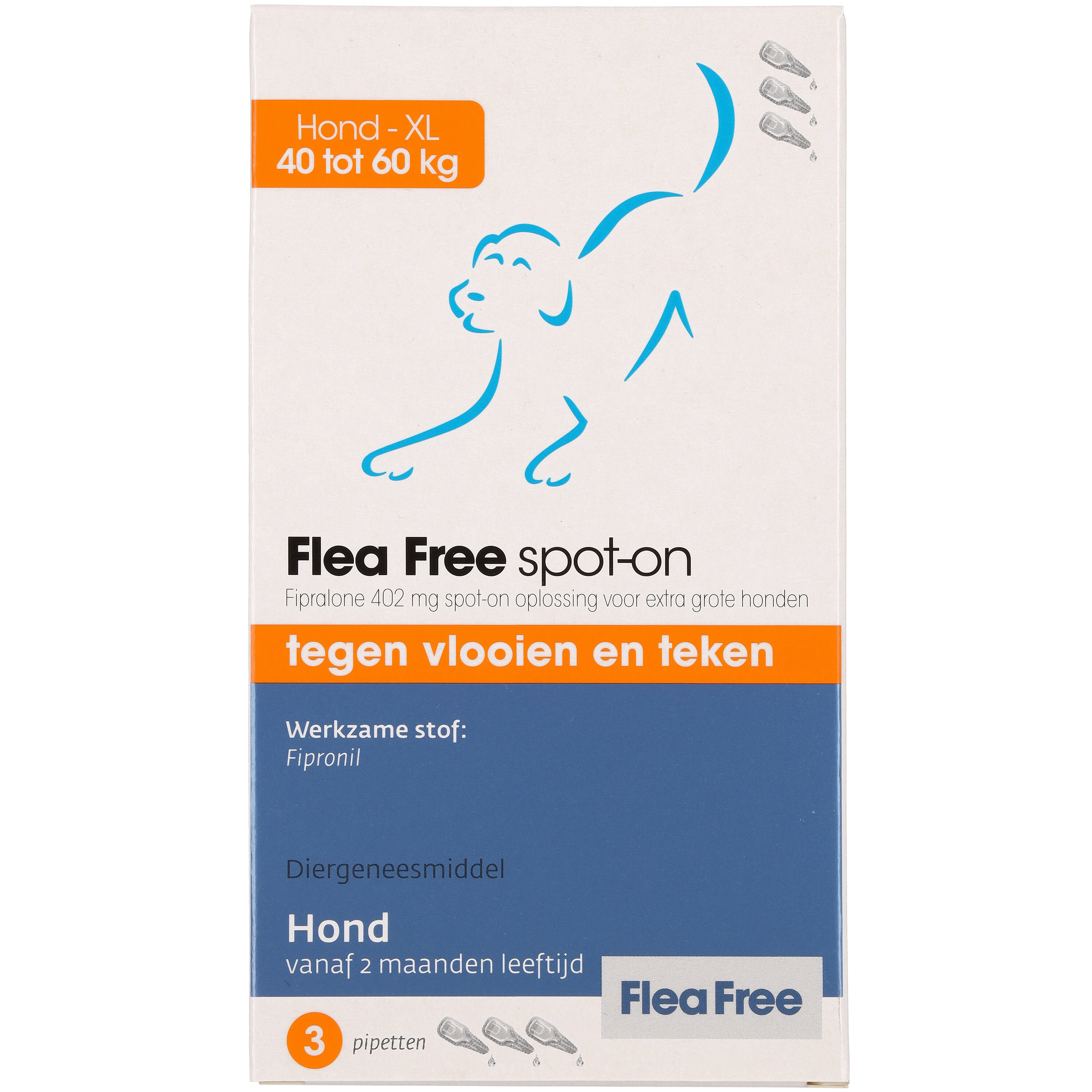 Flea Free Spot On - Pipetten - Anti Vlooien en teken Hond - XL - 3 Stuks - XL