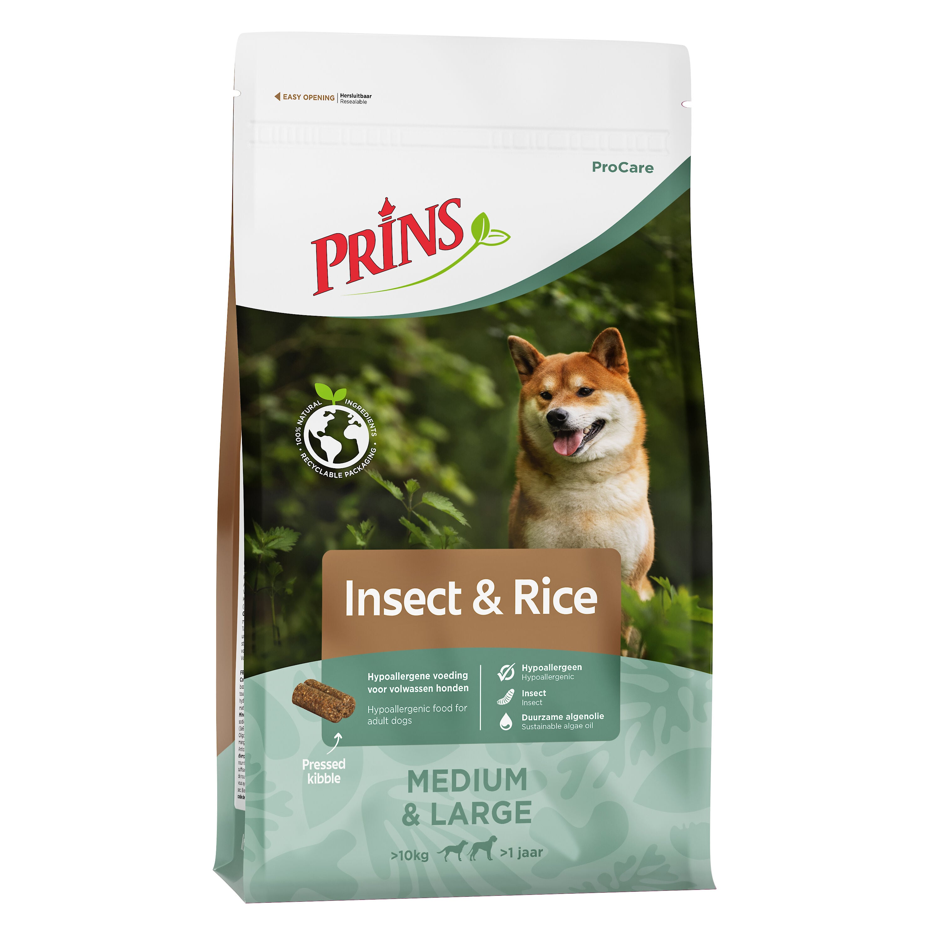 Prins Procare Medium - Large Geperste brok - Hondenvoer - 20 Kilogram - insecten Prins Procare Medium - Large Geperste brok - Hondenvoer - 20 Kilogram - insecten