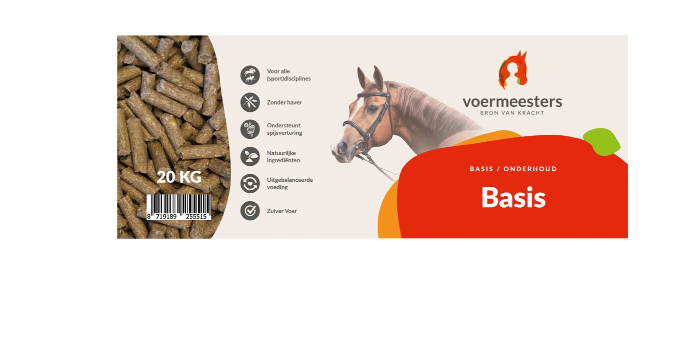 Voermeesters Basis - Basisvoeding - 20 Kilogram - Zak