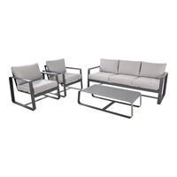 Lesli Living Belezza - Loungeset - Antraciet - 1x194x1 cm