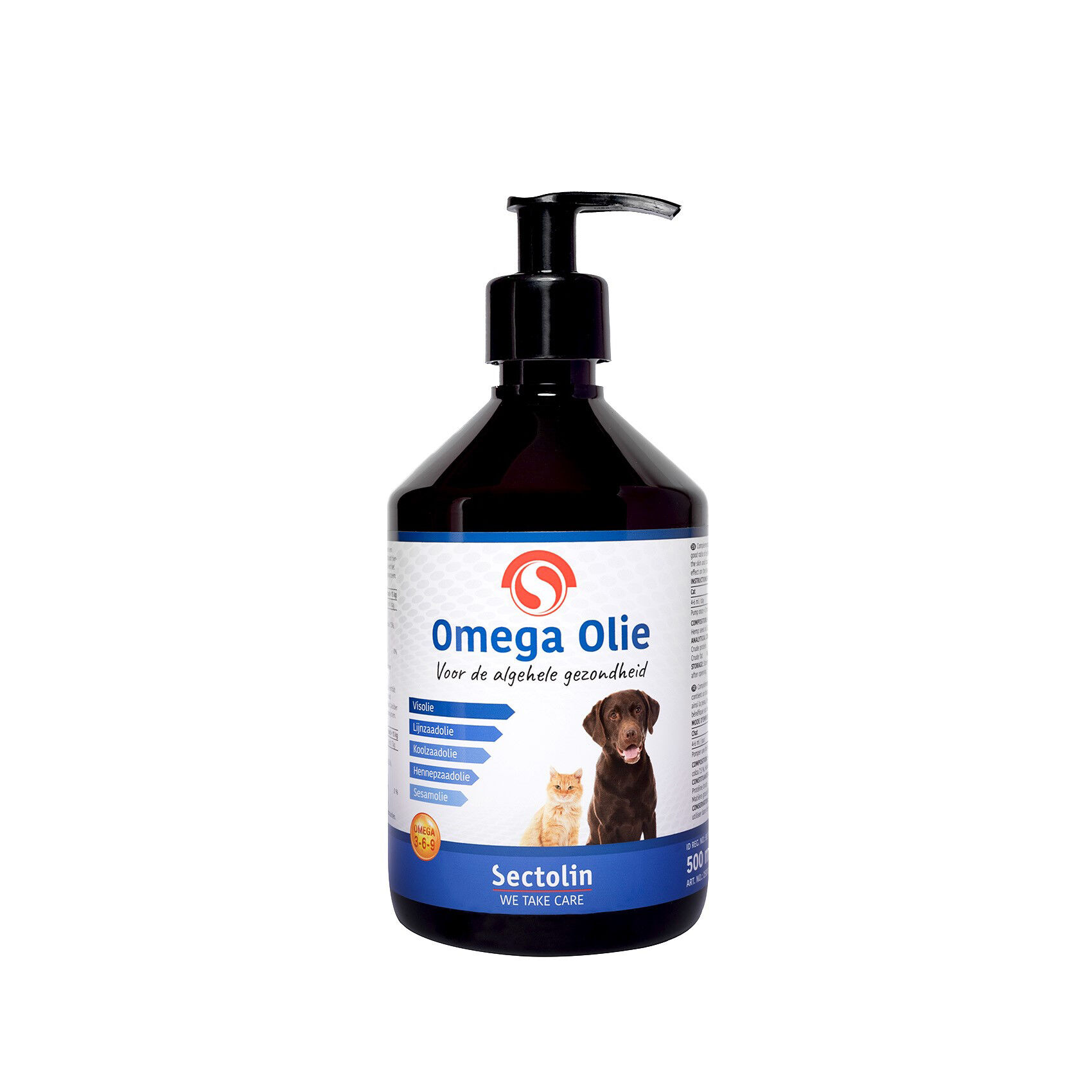 Sectolin Omega Olie - Immuunsysteem Hond en Kat - 500 Milliliter