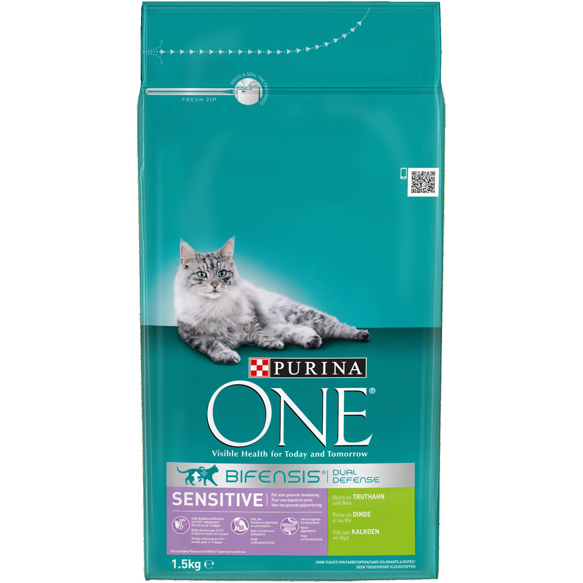 Purina One Sensitive - Kattenvoer - 1500 Gram - rijst, kalkoen Purina One Sensitive - Kattenvoer - 1500 Gram - rijst, kalkoen
