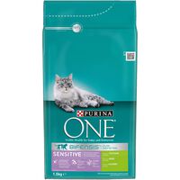 Purina One Sensitive  - Kattenvoer - 1500 Gram - rijst, kalkoen