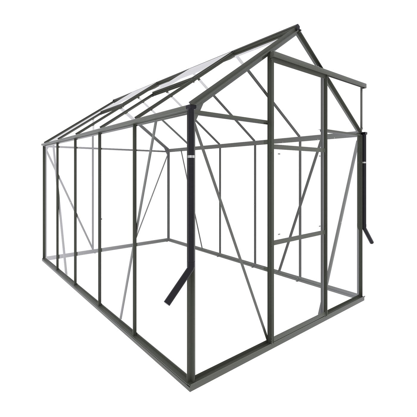 Royal Well Kate III Full Options - Tuinkas - Groengrijs - 217x192x314 cm - Veiligheidsglas
