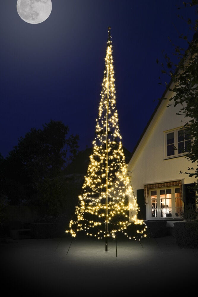 Fairybell - Vlaggenmast kerstboom - 1050 - Warm wit - 600 cm