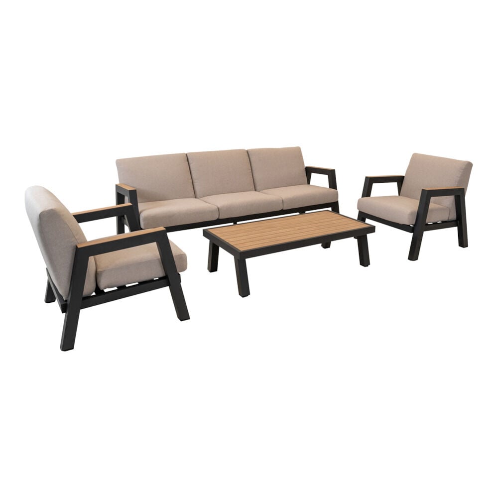 Lesli Living Manu - Loungeset - Antraciet - 1x207x1 cm