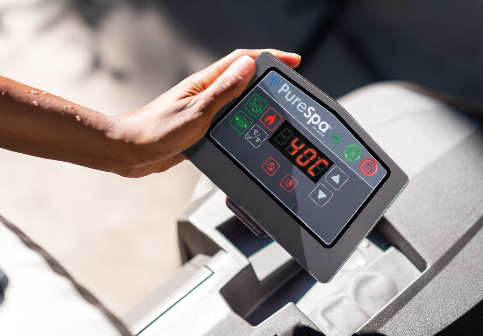 Intex PureSpa Greywood Deluxe - Jacuzzi - Grijs - 56x196196x71 cm - 196 cm