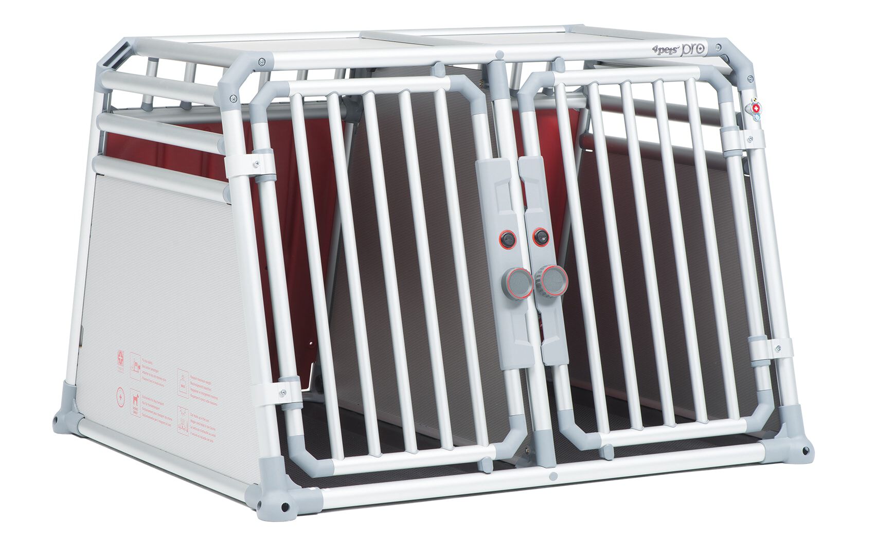 4Pets Pro 22 - Autobench - voor 2 Honden - chroom - 66x96596.5x93.5 cm - L