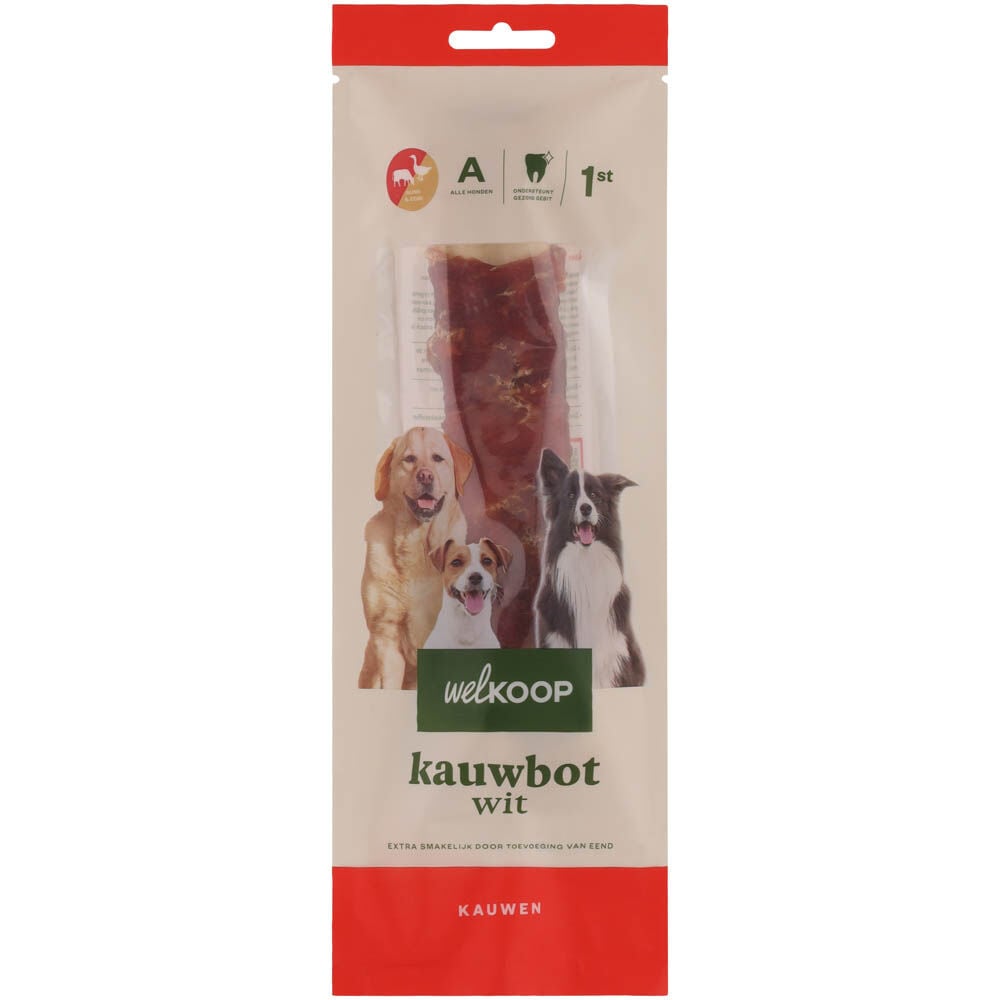 Welkoop - Kauwbot Wit - Extra Eendsmaak - eend, rund Welkoop - Kauwbot Wit - Extra Eendsmaak - eend, rund