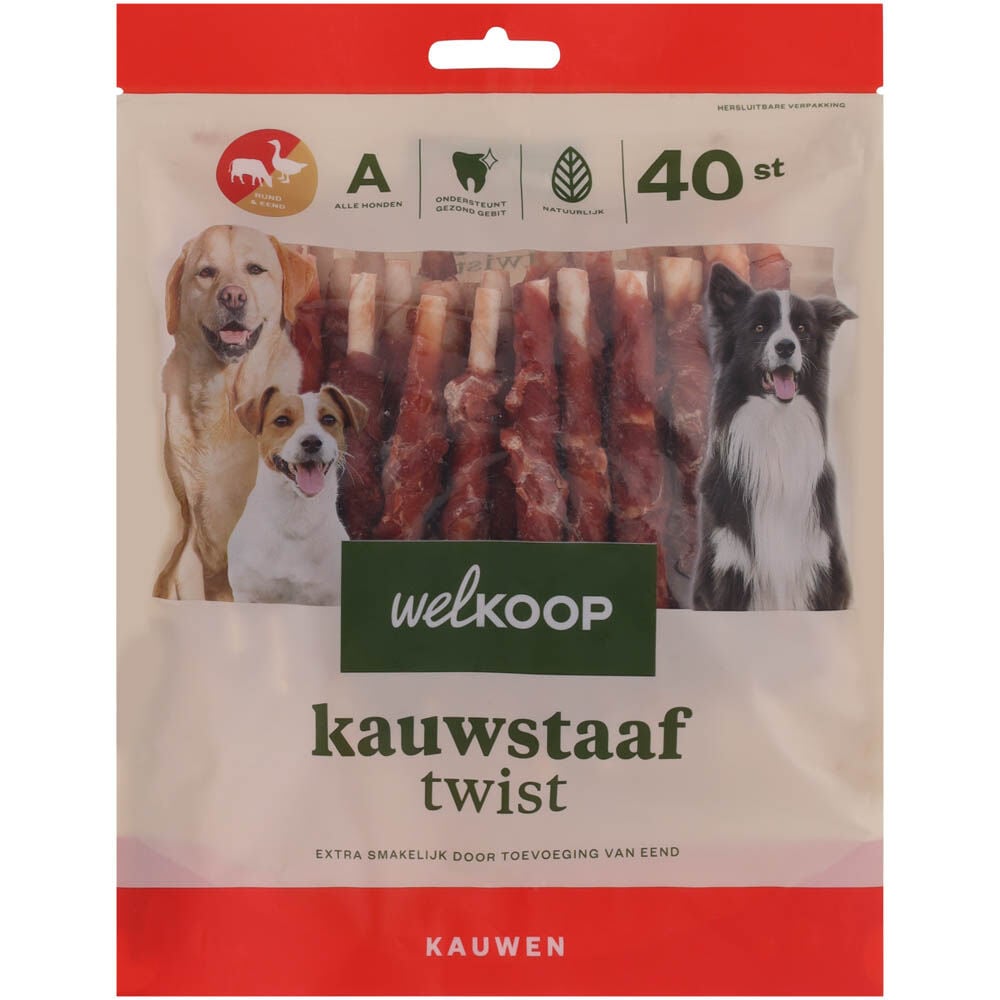 Welkoop - Kauwstaaf Twist - Extra Eendsmaak Welkoop - Kauwstaaf Twist - Extra Eendsmaak
