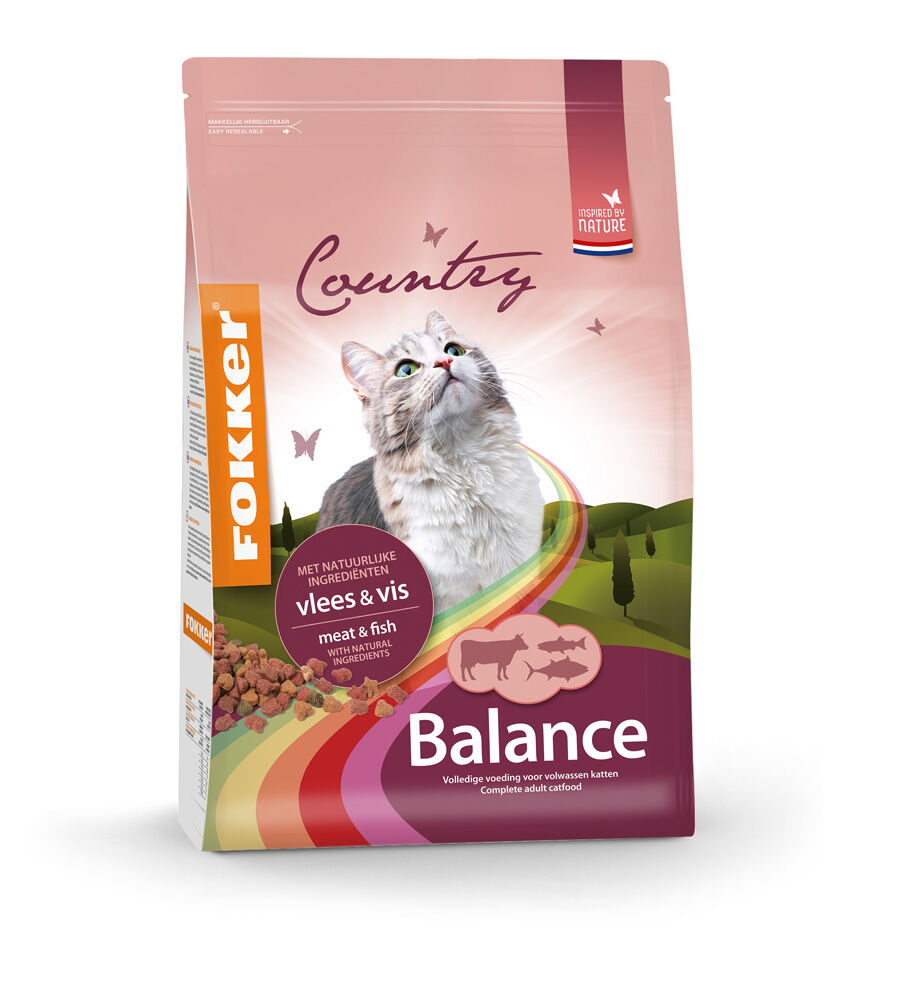 Fokker Country Balance - Kattenvoer - 10 Kilogram - vis, gevogelte, rund Fokker Country Balance - Kattenvoer - 10 Kilogram - vis, gevogelte, rund