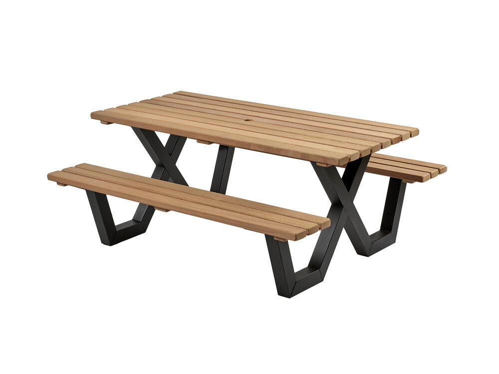 Talen Buitenmeubelen Hardhout - Picknicktafel - Bruin - 76x180x160 cm