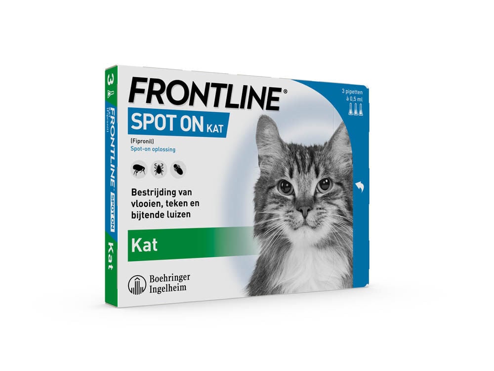 Frontline Spot On - Vlooien en tekenpipet - 3 pipetten - 3 Stuks