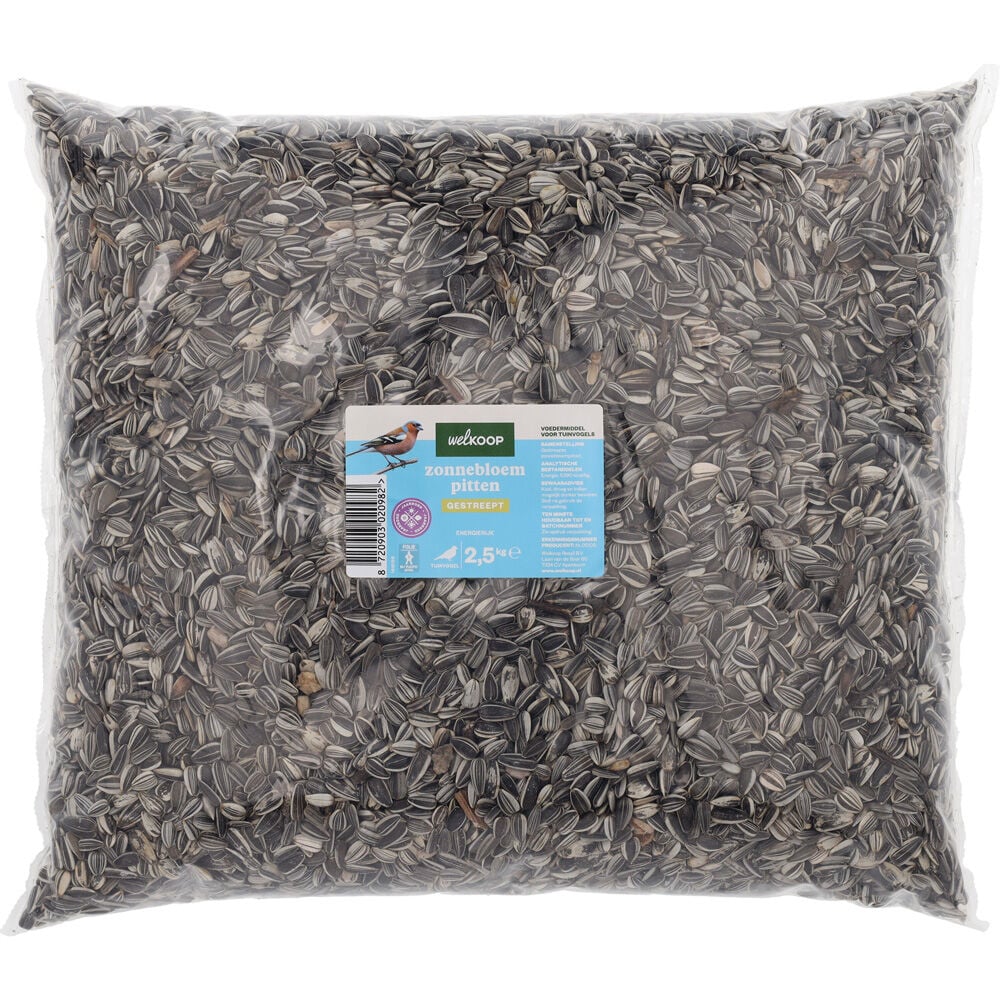 Welkoop - Gestreepte Zonnebloempitten - Tuinvogelvoer - 2.5 Kilogram