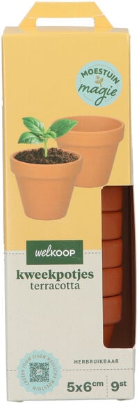 Welkoop Moestuin Magie - Terracotta Pot - Oranje - 18x6.5x6.5 cm
