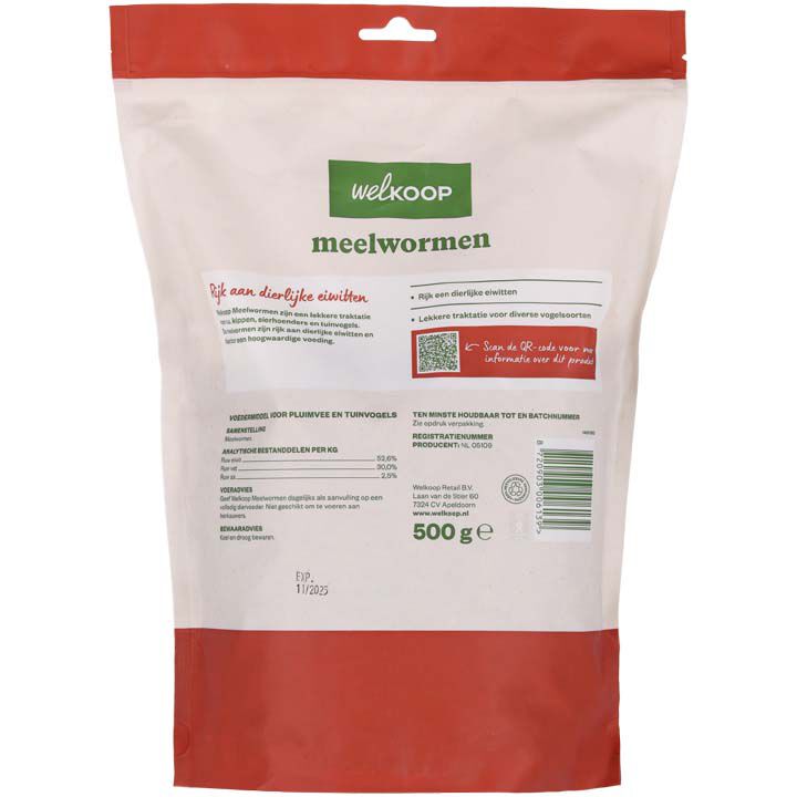 Welkoop Meelwormen - Kippensnack - 500 Gram