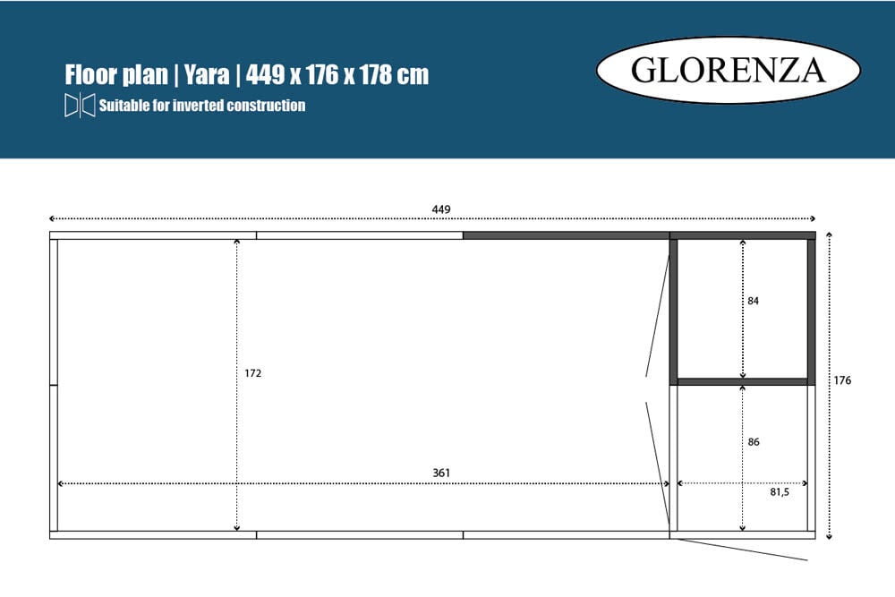 Glorenza - Kattenren - Antraciet - 178x176x449 cm