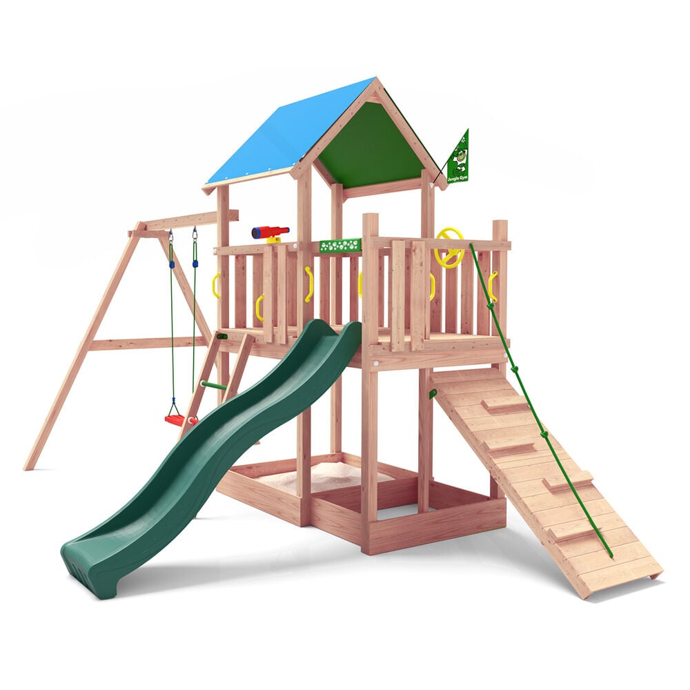 Jungle Gym Kongsberg Grenen - Speeltoestel - Donker groen - Grenenhout