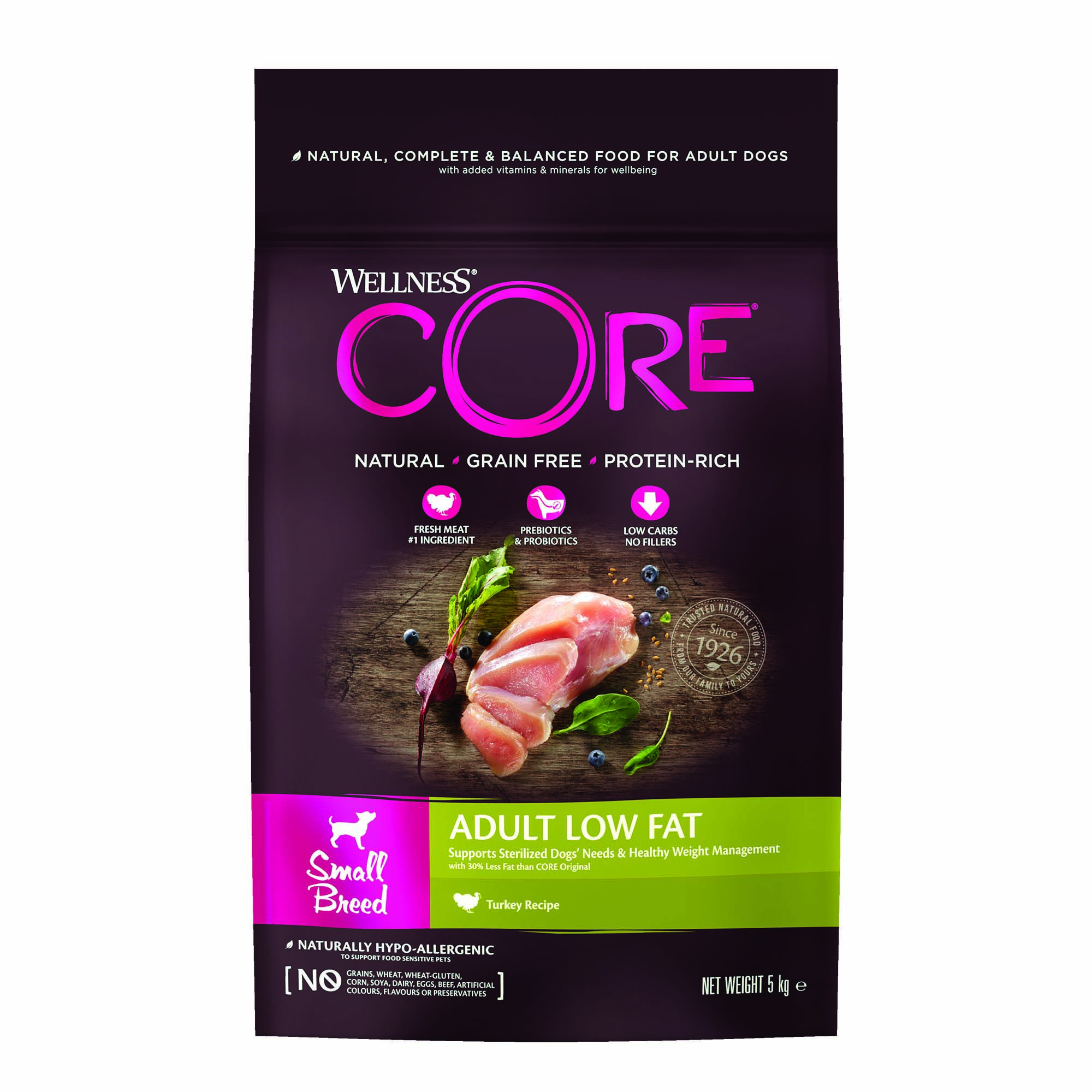Wellness CORE Adult Low Fat Small-Breed - Hondenvoer - 5 Kilogram - kip Wellness CORE Adult Low Fat Small-Breed - Hondenvoer - 5 Kilogram - kip