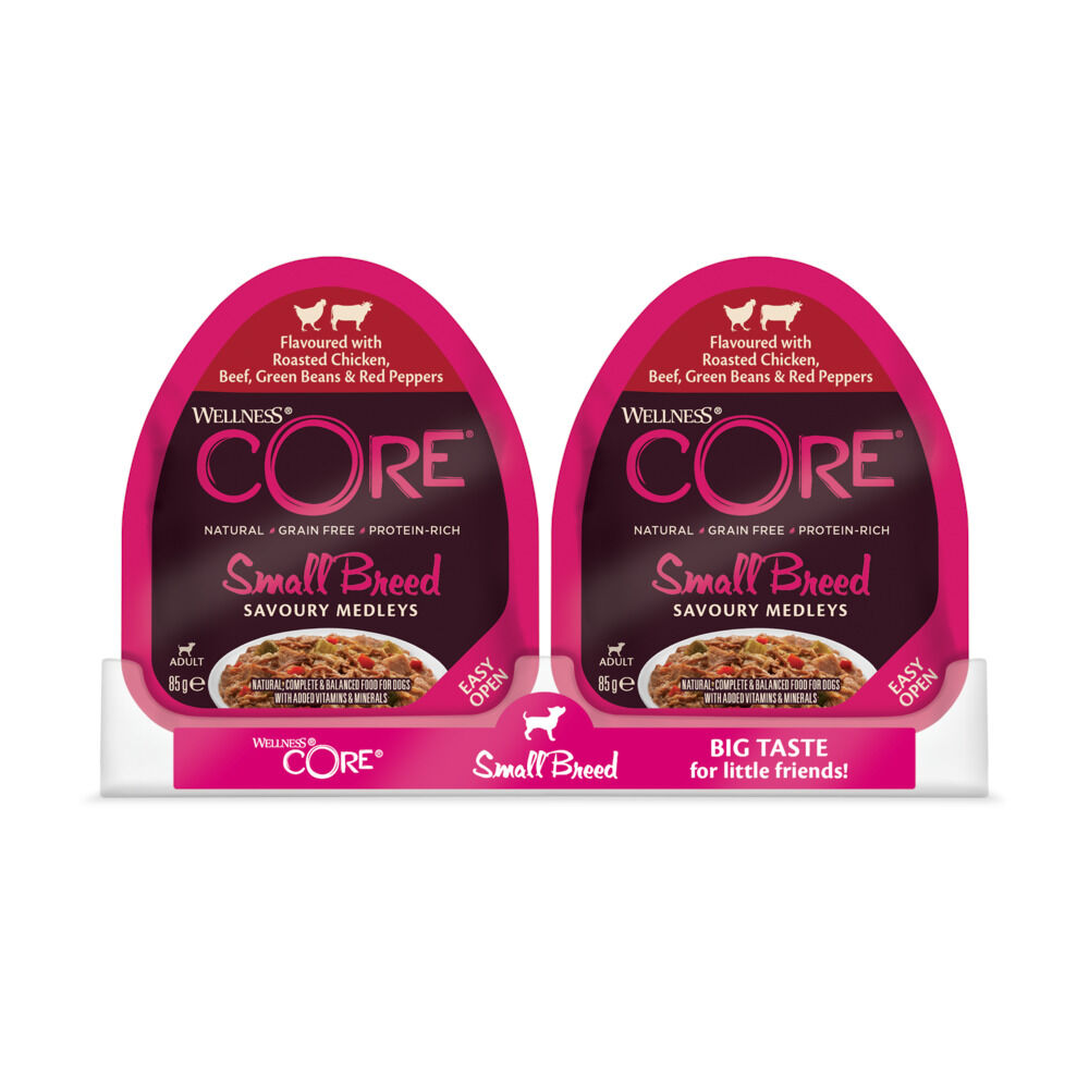 Wellness CORE Small-Breed Savoury Medleys  - Hondenvoer - 85 Gram - rund, kip