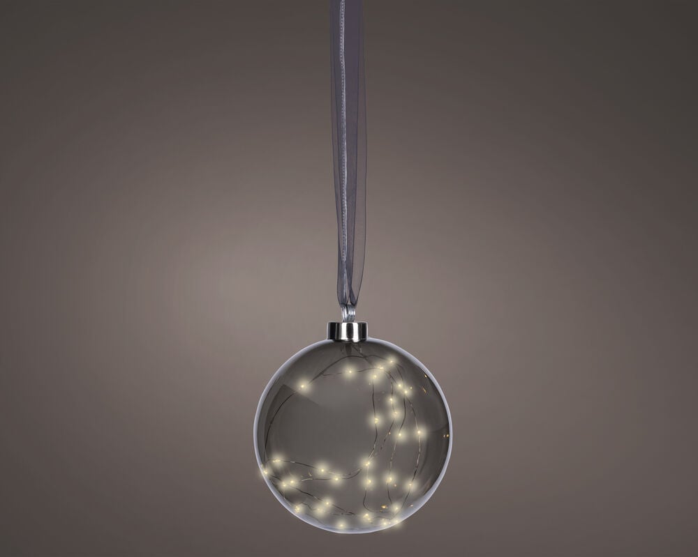 Lumineo LED Bal - Hanglamp - 40 - Grijs - Warm wit