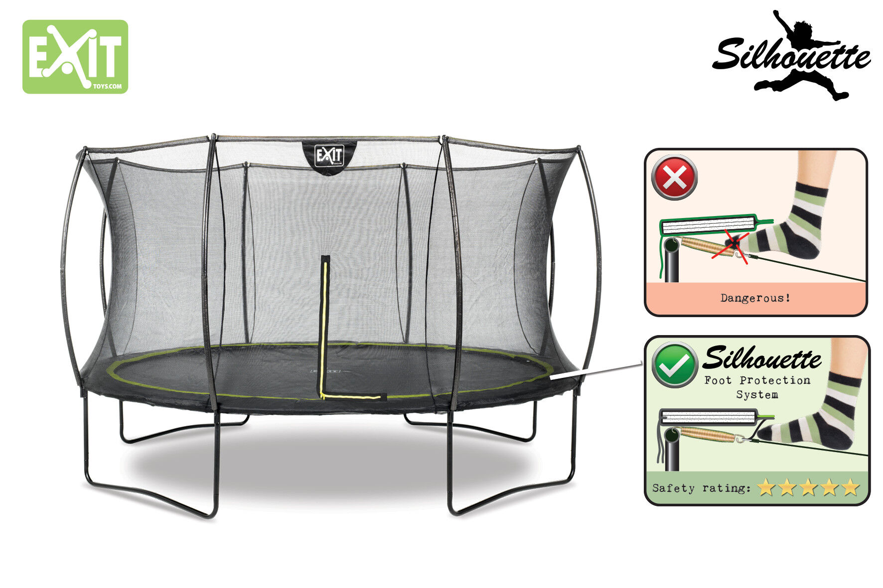 EXIT Silhouette - Trampoline - Zwart - 427 cm