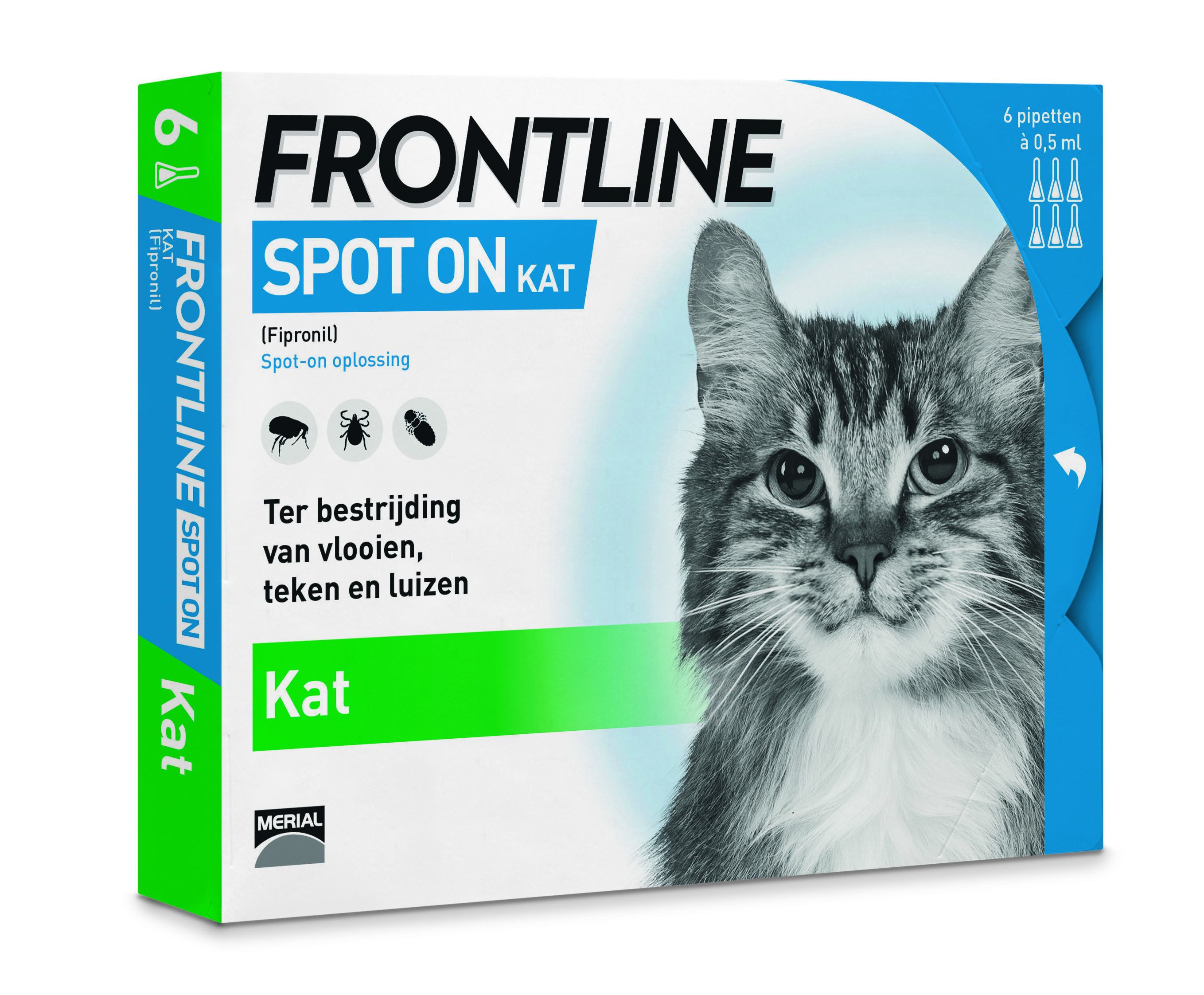 Frontline Spot On Kat - Vlooien & Tekenmiddel - 6 pipetten - 6 Stuks Frontline Spot On Kat - Vlooien & Tekenmiddel - 6 pipetten - 6 Stuks