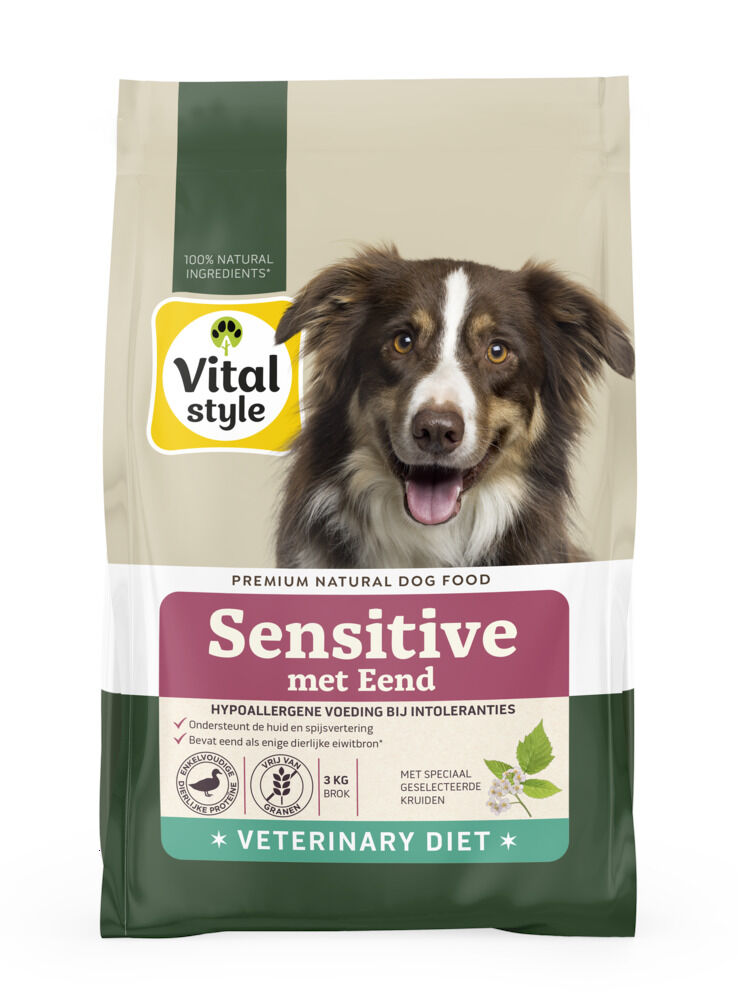 VITALstyle Sensitive Hypoallergeen - Hondenvoer - 3 Kilogram - eend VITALstyle Sensitive Hypoallergeen - Hondenvoer - 3 Kilogram - eend