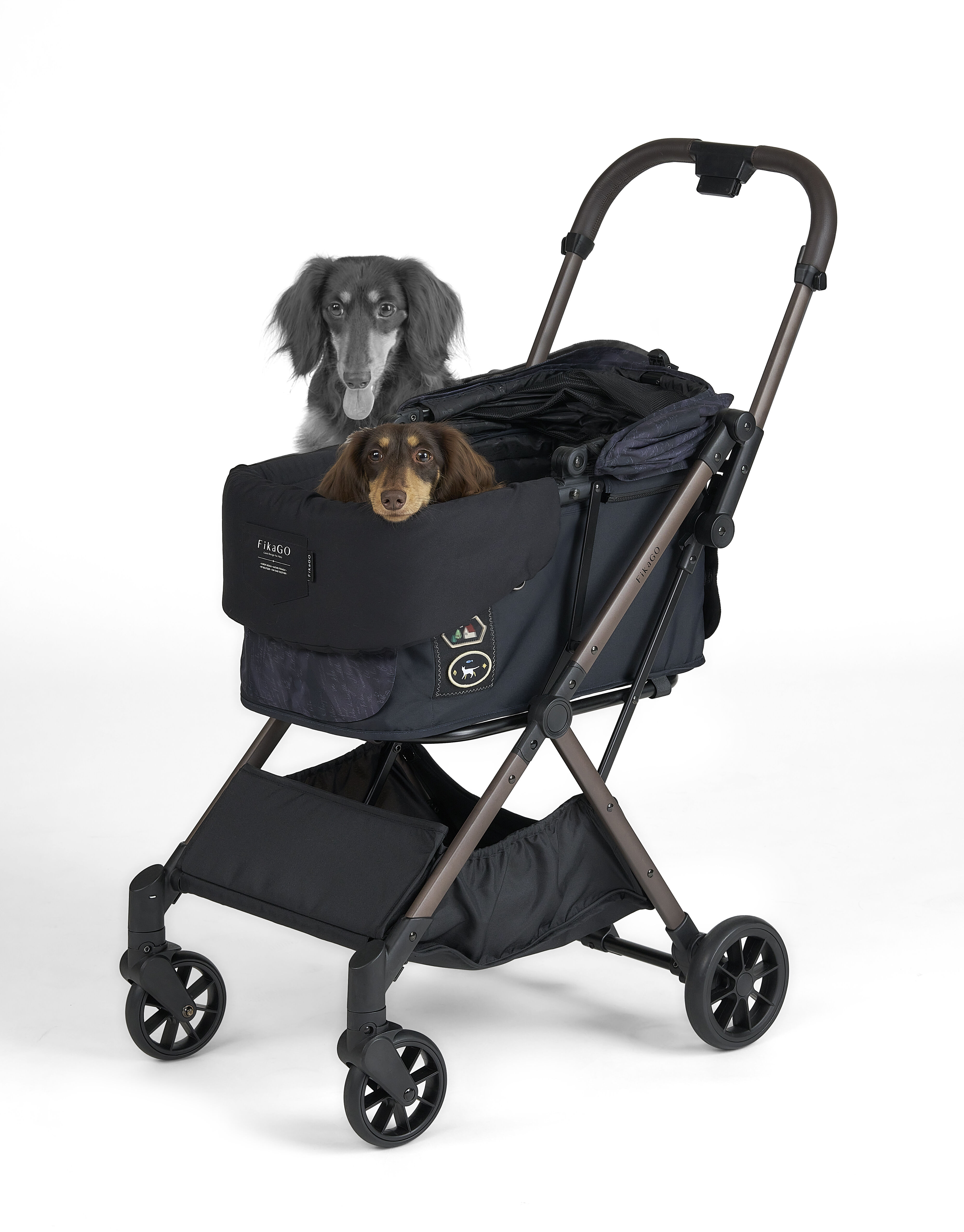 Fikago - Kussen Hondenbuggy - Zwart - 2x74x36 cm