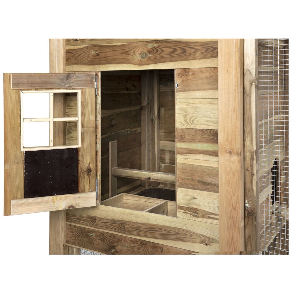 Voldux Hooiberg Fem XL - Kippenhok met ren - Naturel - Links