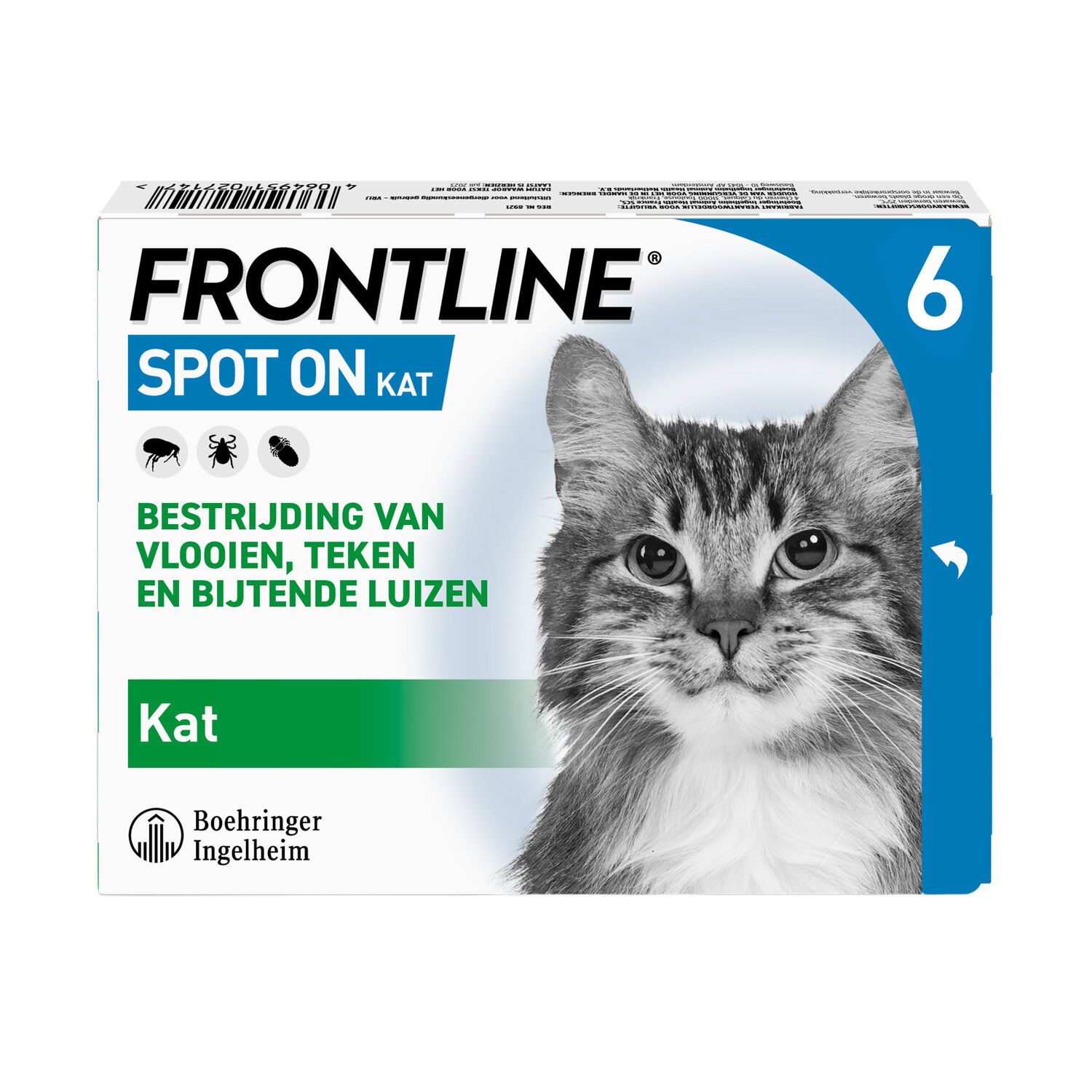 Frontline Spot On Kat - Vlooien & Tekenmiddel - 6 pipetten - 6 Stuks Frontline Spot On Kat - Vlooien & Tekenmiddel - 6 pipetten - 6 Stuks