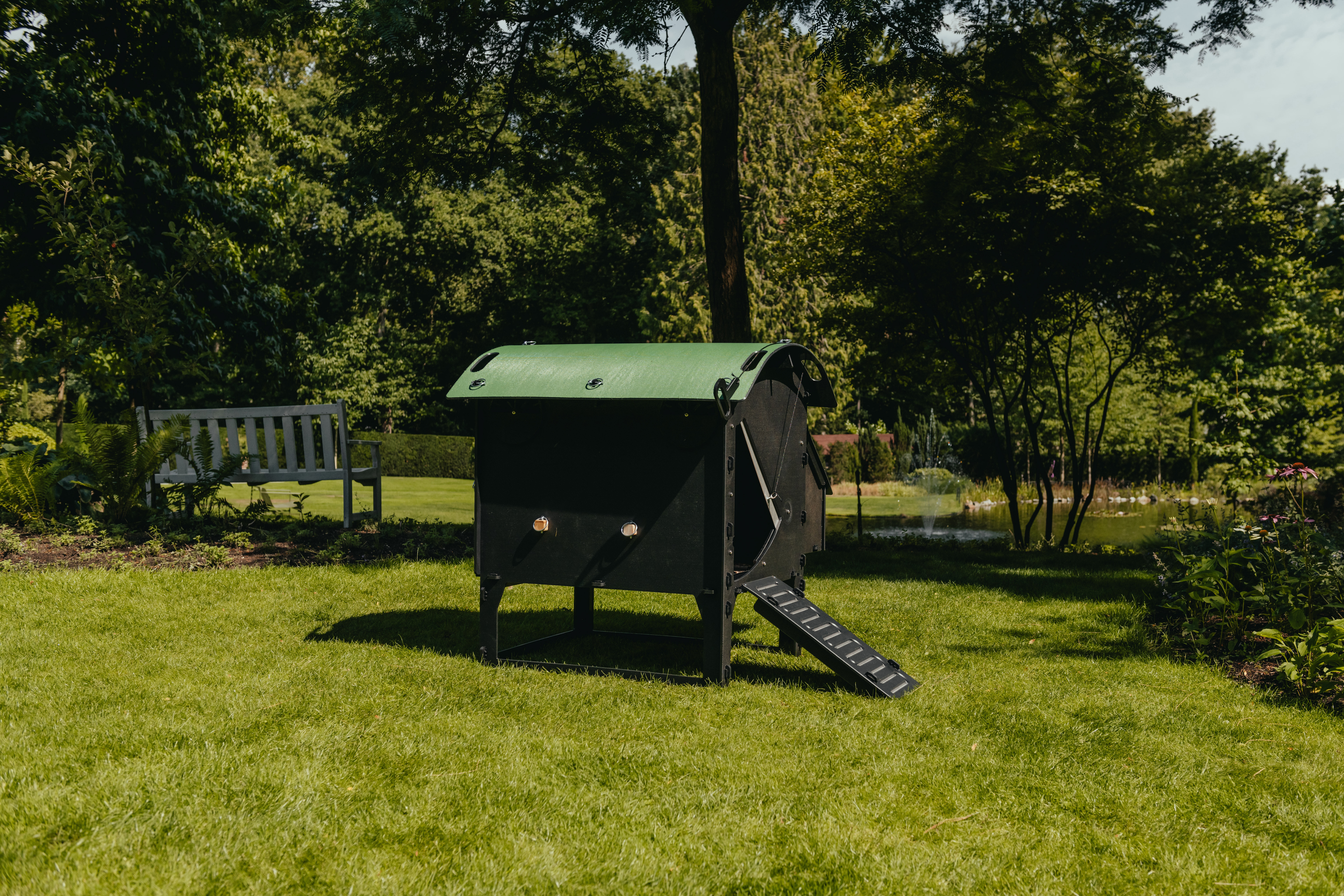 Nestera Lodge - Kippenhok - 4 tot 6 kippen - Zwart/Groen - Rechts - M