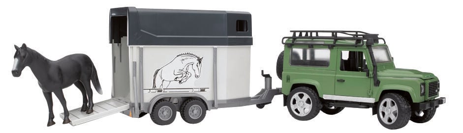 Bruder Land Rover met Paardentrailer - Auto Bruder Land Rover met Paardentrailer - Auto