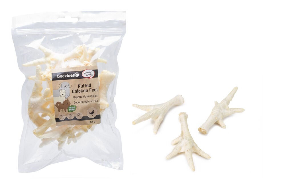 Beeztees Kippenpoten Gepoft- Hondensnack - 200 Gram