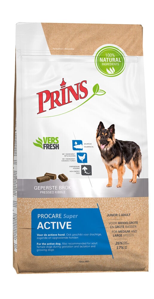Prins ProCare Super Active - Hondenvoer - 20 Kilogram - gevogelte Prins ProCare Super Active - Hondenvoer - 20 Kilogram - gevogelte